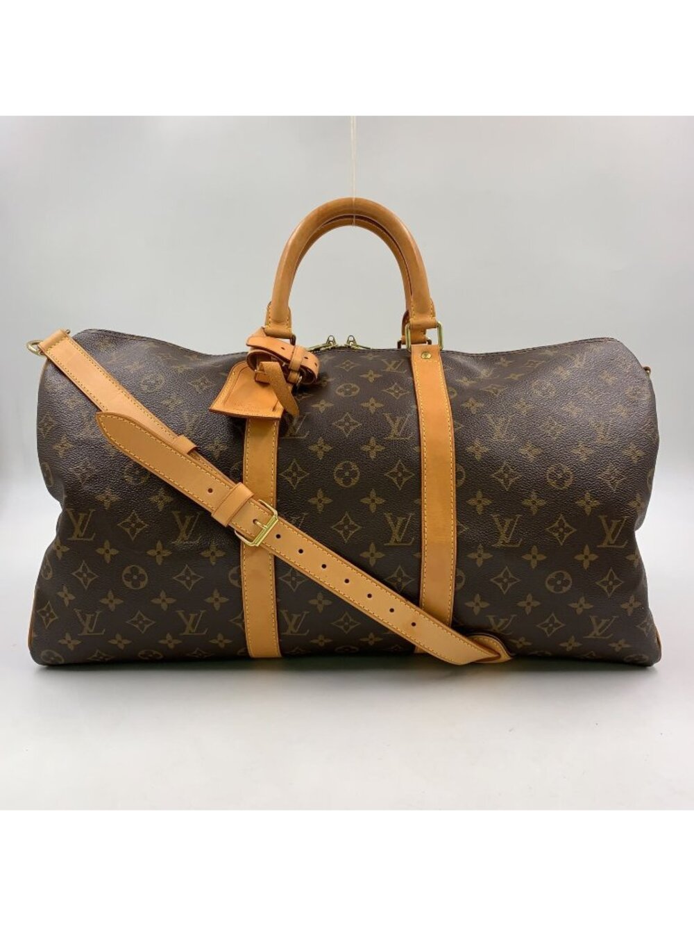 Louis Vuitton Keepall Bandouliere 50 Monogram Leather Brown Light Boston Bag